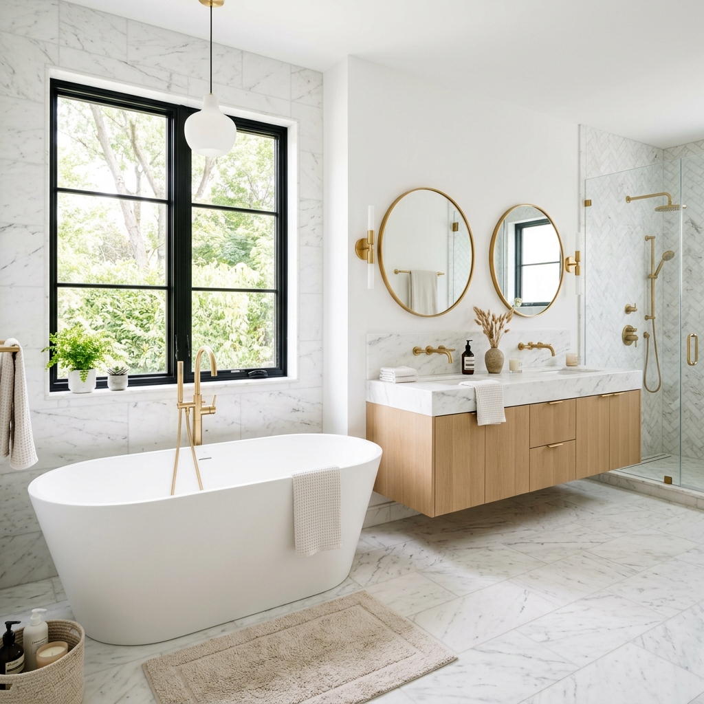 Renovated luxury bathroom design